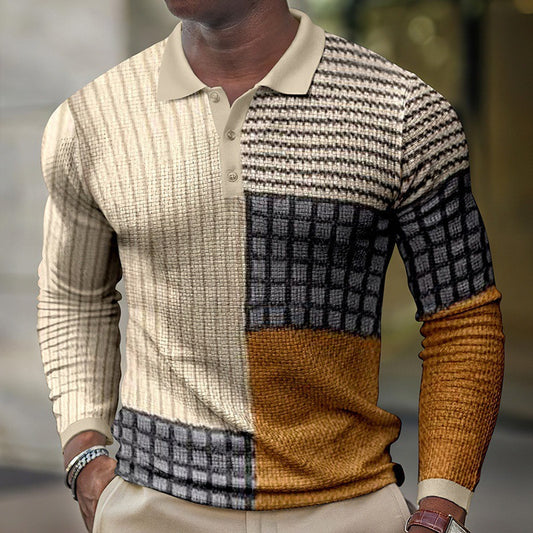 Men's 3D Printing Casual Retro Long Sleeve Top