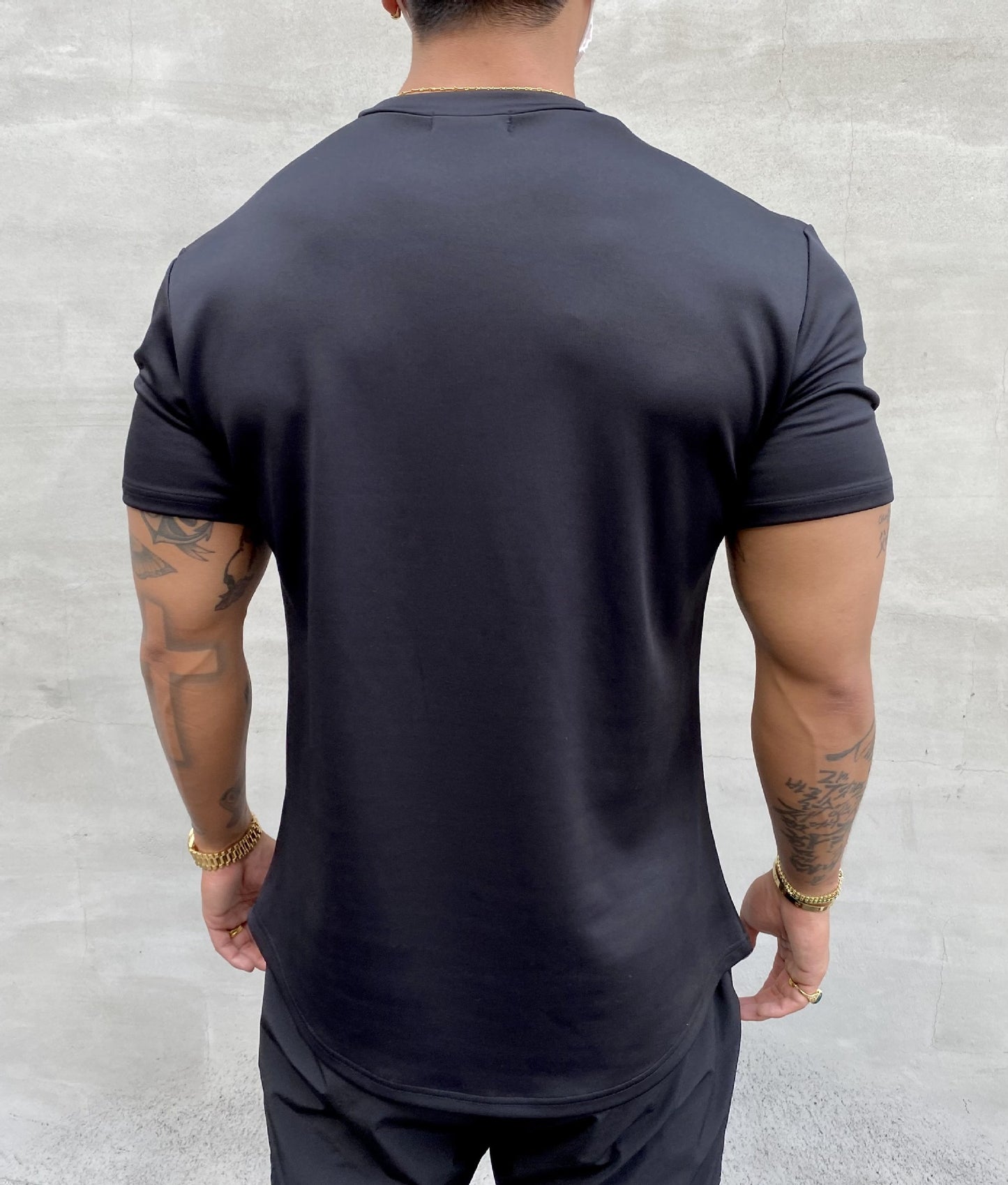 American Slim Fit Muscle Round Hem Short Sleeves