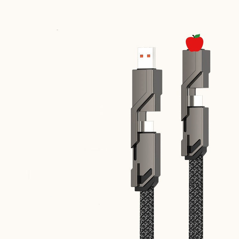 100W Super 6A Fast Charging One Drag Four Data Cable