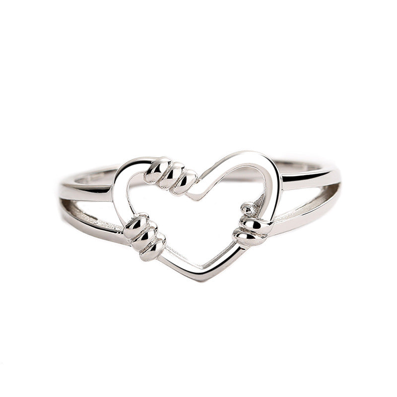 Love Ring Heart-Shaped Opening Sweet Hand Jewelry