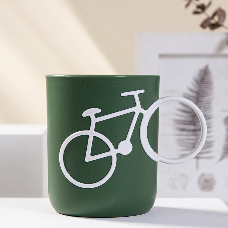 Creative Mouthwash Cup Couple Bike Hand Brush