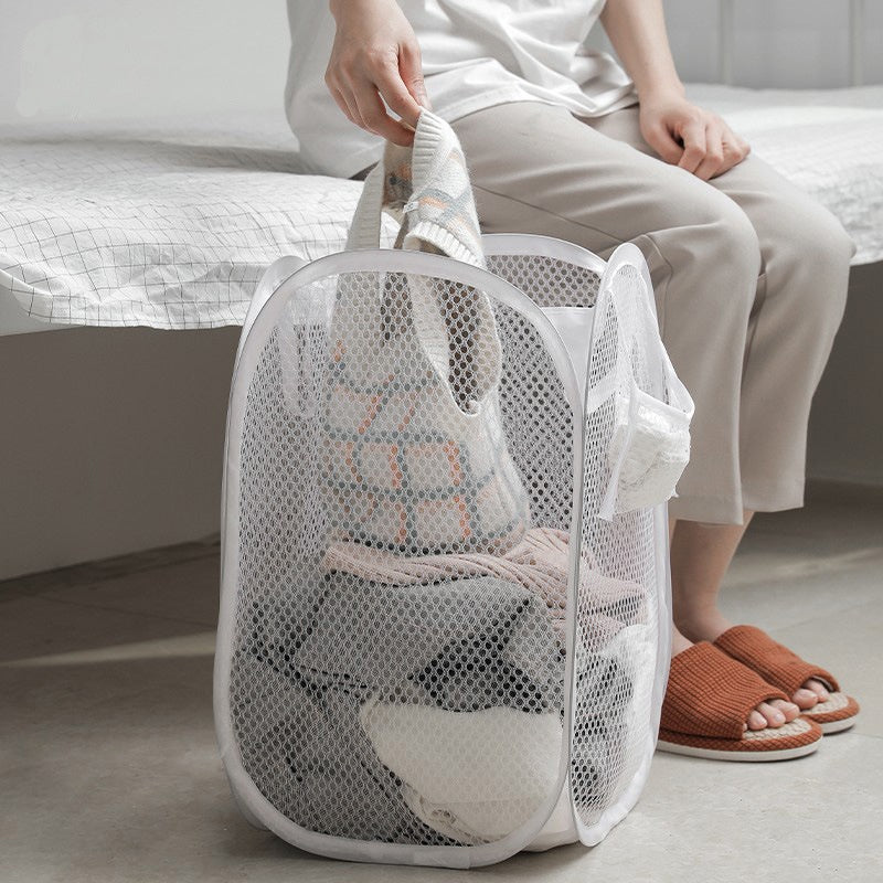 Nylon Mesh Folding Laundry Basket