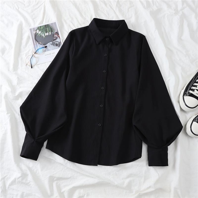 Lantern Sleeve Shirt Design Sense Niche Loose Long Sleeve Lapel Top