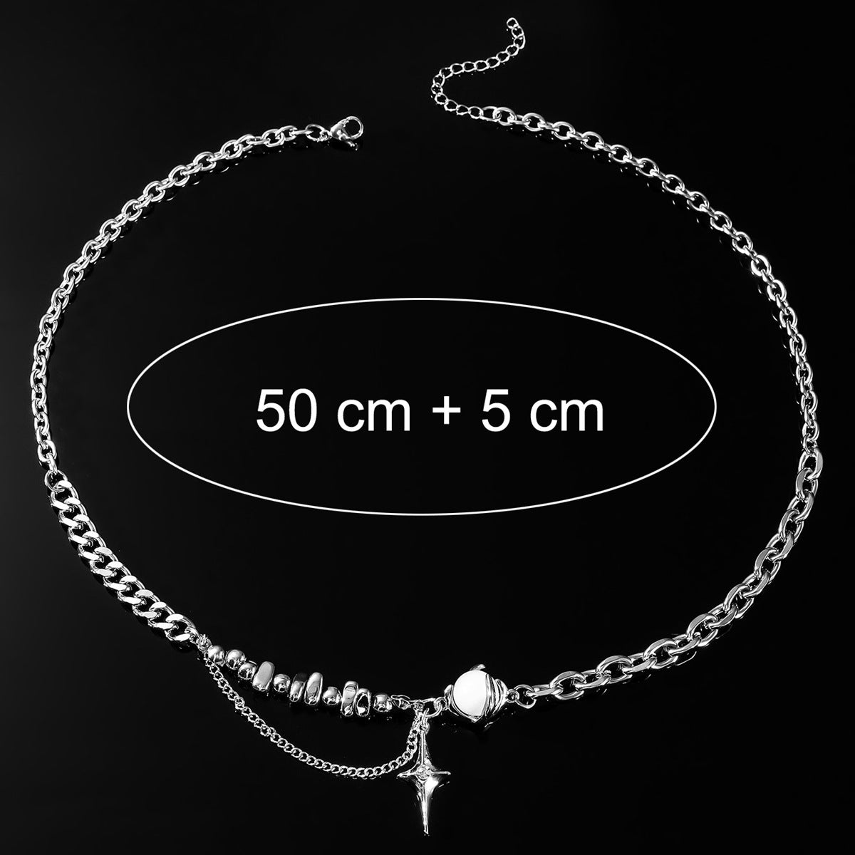 Men's And Women's Fashion Titanium Steel Stitching Cross Necklace