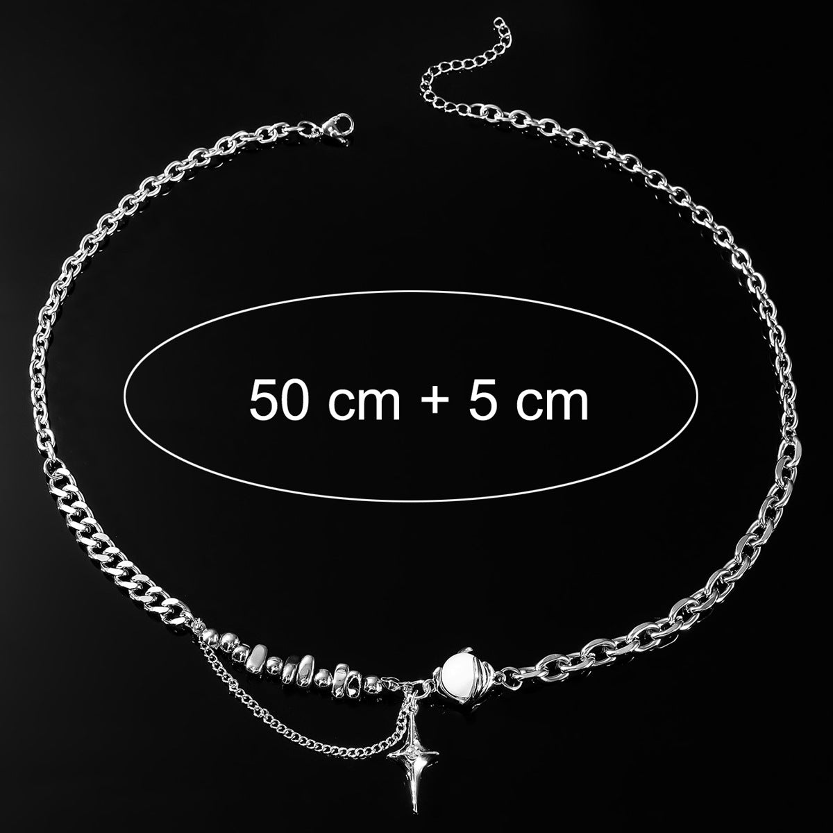 Men's And Women's Fashion Titanium Steel Stitching Cross Necklace