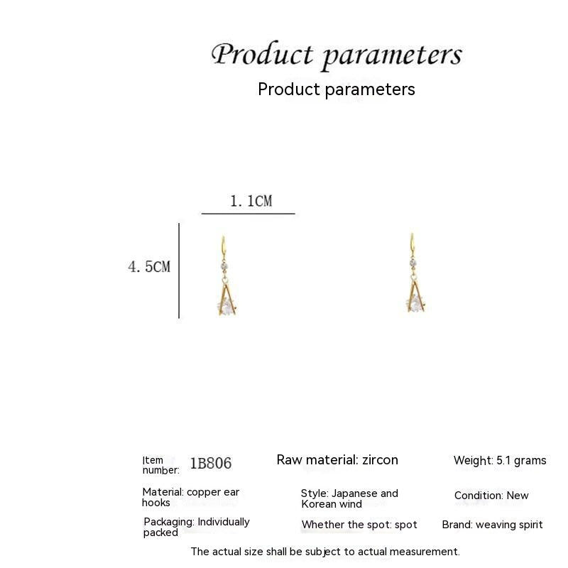 Super Flash Zircon Water Drop Earrings Temperament Wild Long Earrings