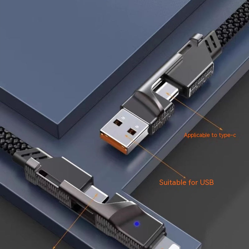 Four-in-one Data Cable Two-drag Two PD Fast Charge