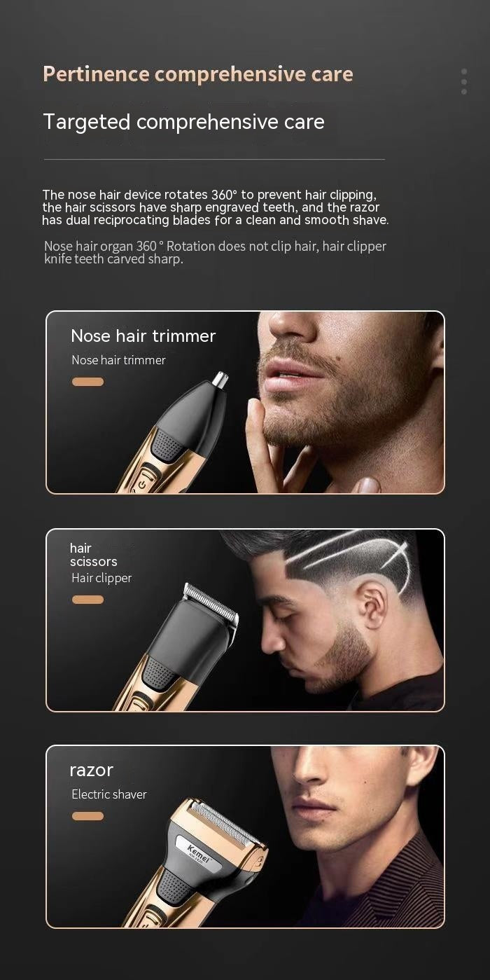 All-in-one Pogonotomy Multi-cutter Head Electric Men's Shaver