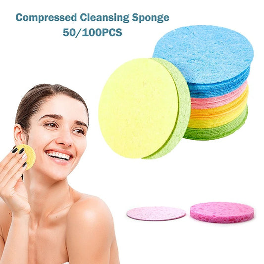 Compressed Wood Pulp Cotton Facial Cleaning Puff Deep Cleaning