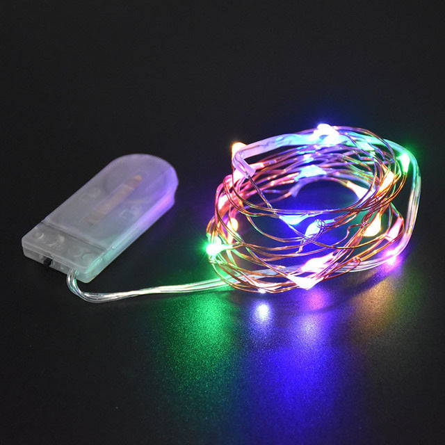 Button Battery Box Copper Wire Christmas Colored Light Decorative Light String