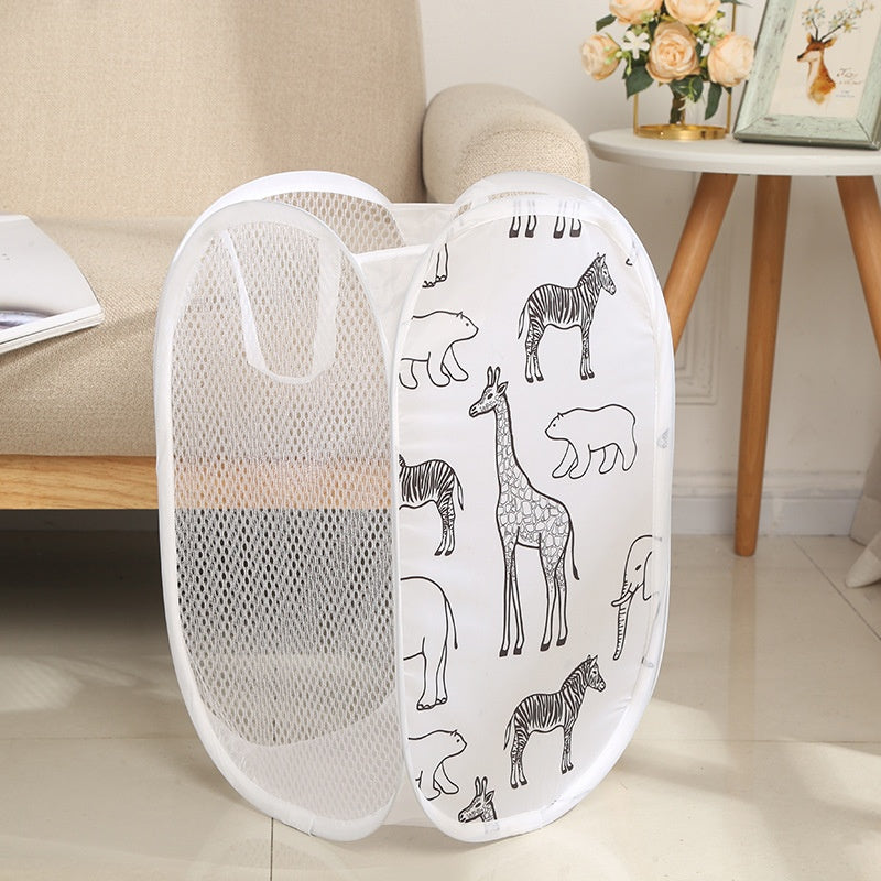 Nylon Mesh Folding Laundry Basket