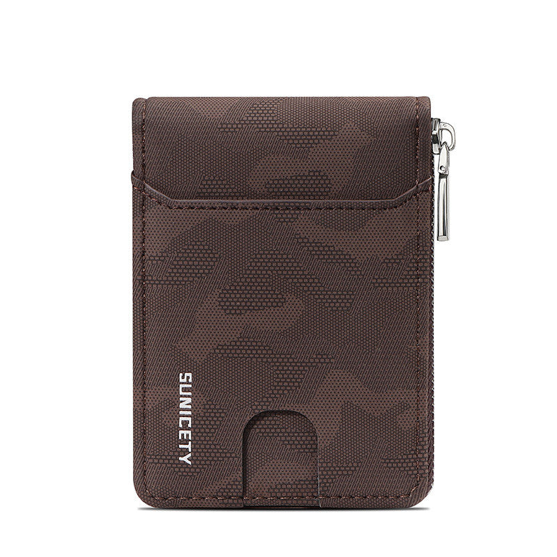 Camouflage Large Capacity Zipper Men's Wallet