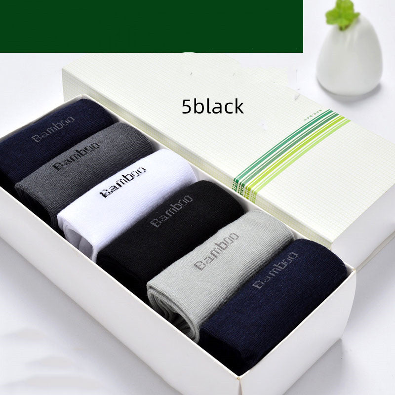 Bamboo Fiber Men's Socks Deodorant Wicking Medium Cylinder Spring And Summer Thin