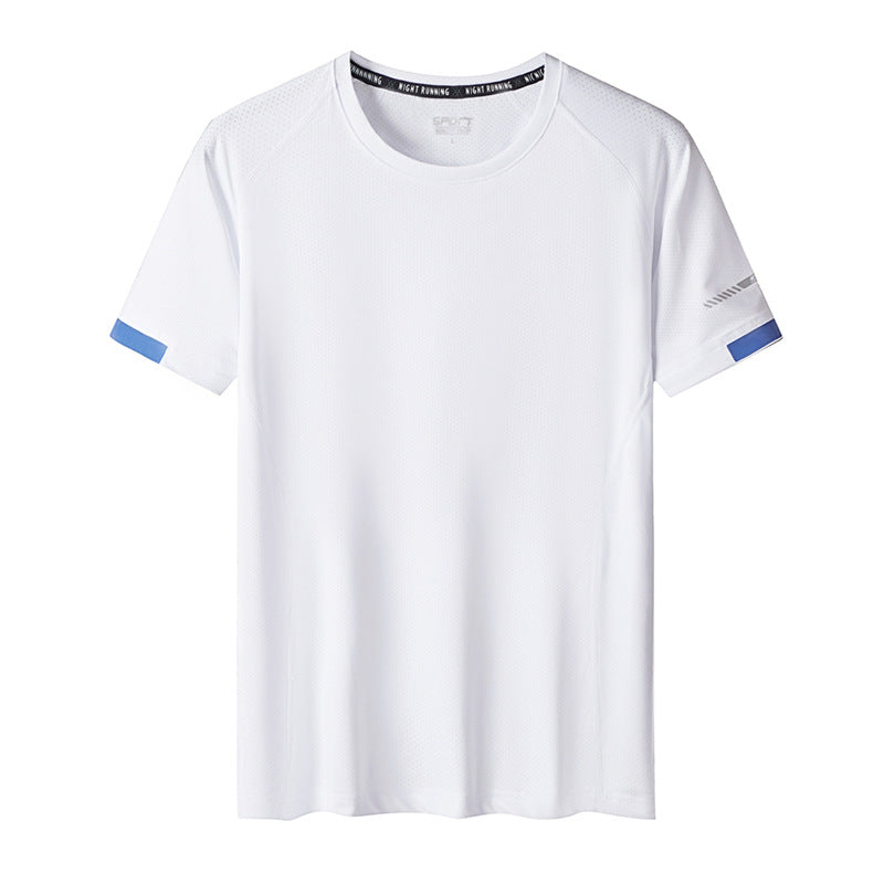 Outdoor Large Elastic Summer Quick-drying Short-sleeved T-shirt For Men