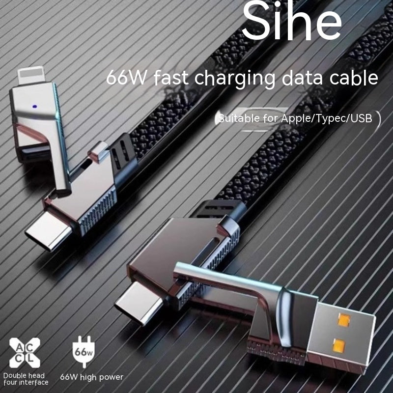 Four-in-one Data Cable Two-drag Two PD Fast Charge