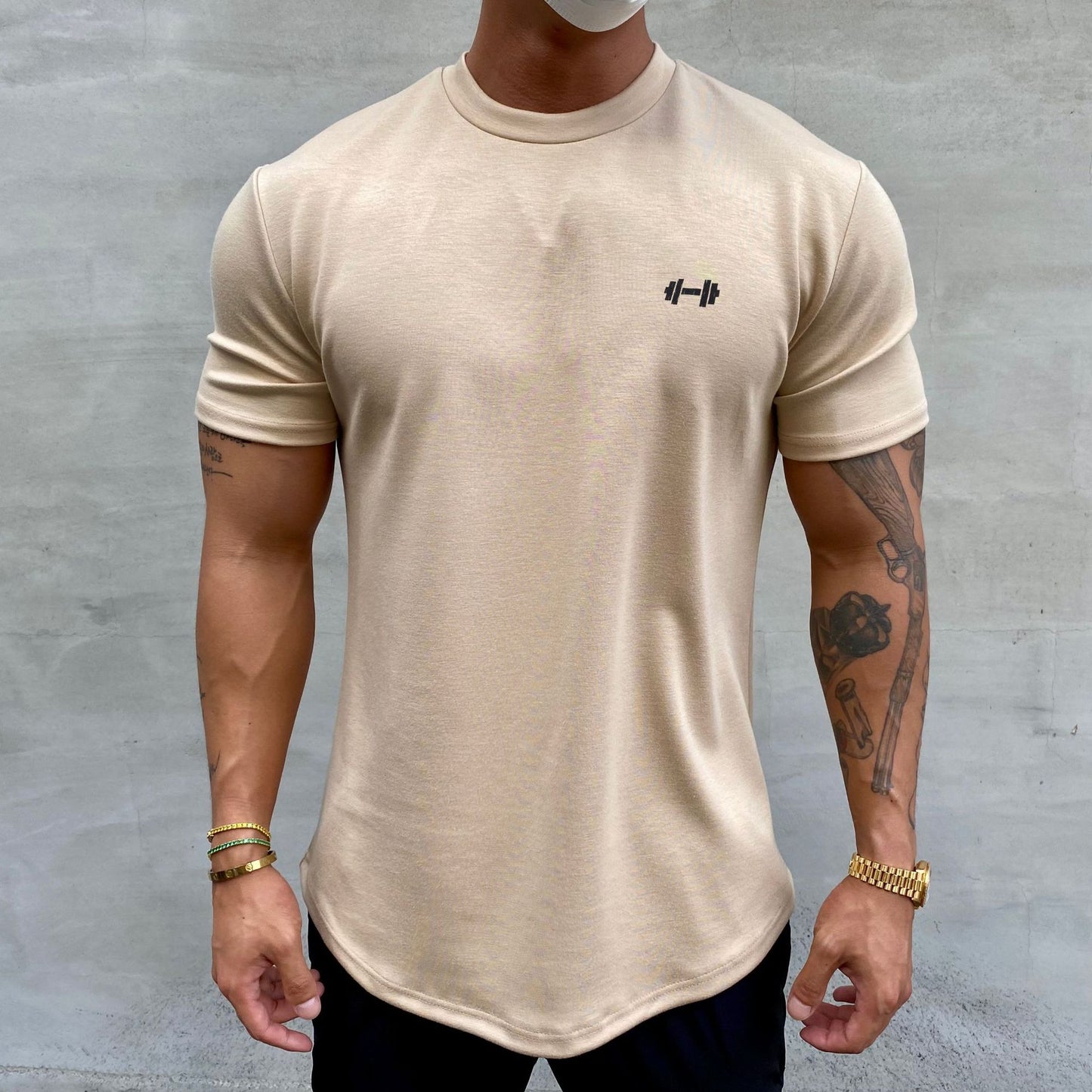 American Slim Fit Muscle Round Hem Short Sleeves