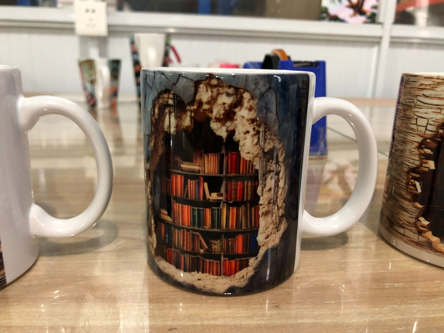 3D Bookshelf Mug Creative