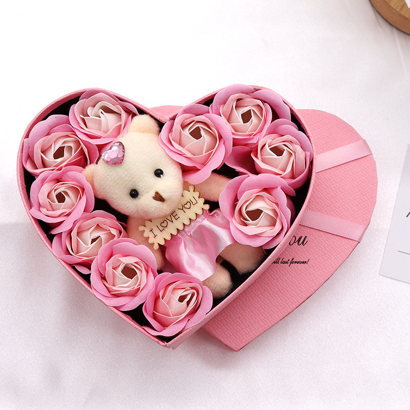 Soap Flower Heart-shaped Rose Gift Box Valentine's Day Mother's Day Gift