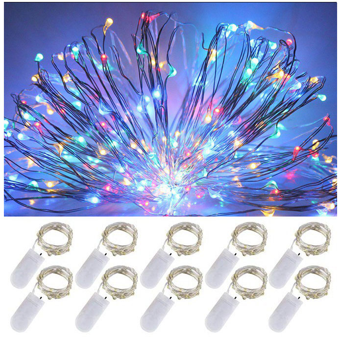 Button Battery Box Copper Wire Christmas Colored Light Decorative Light String