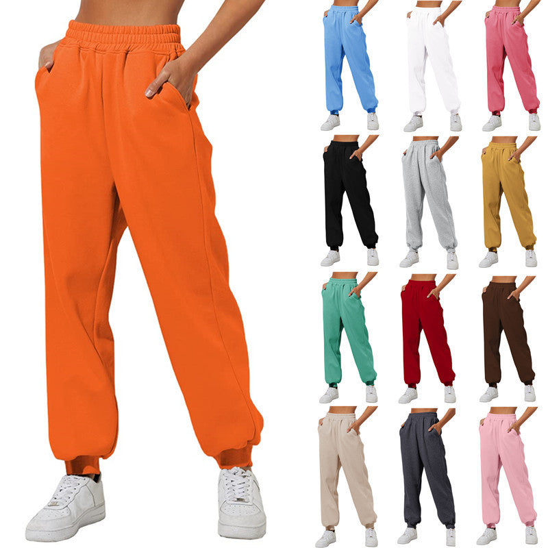 Women's Trousers With Pockets High Waist Loose Jogging