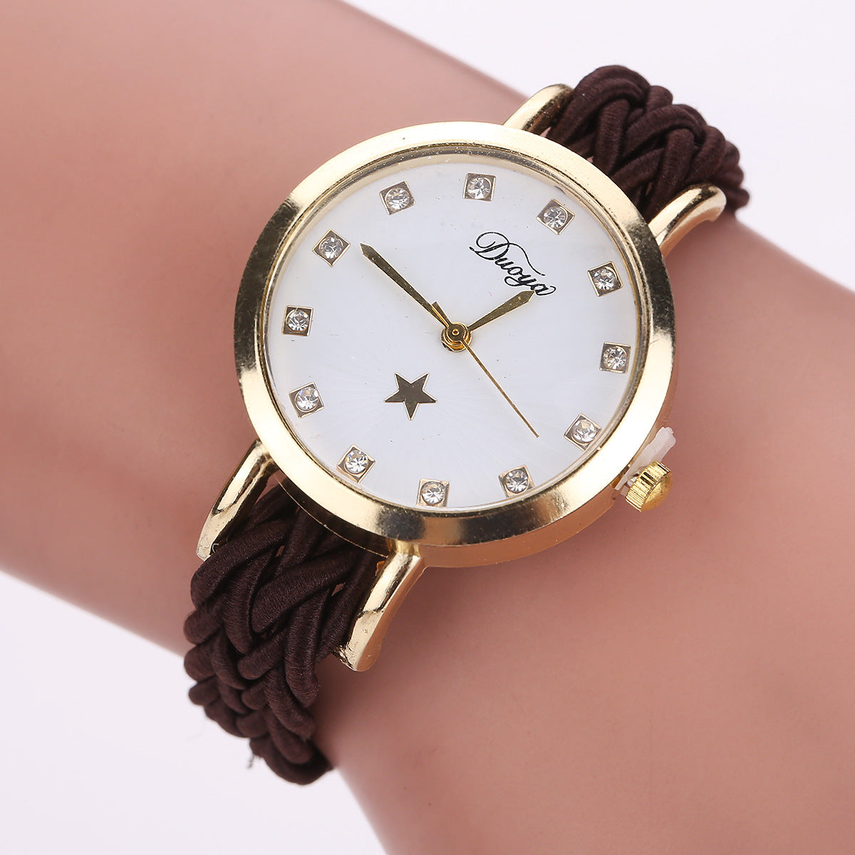 Watch Braided Rope Ladies PU Bracelet Watch Ladies Watch