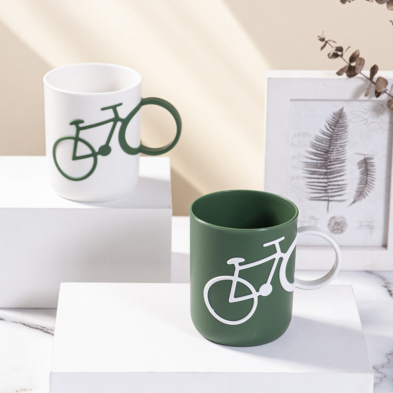 Creative Mouthwash Cup Couple Bike Hand Brush