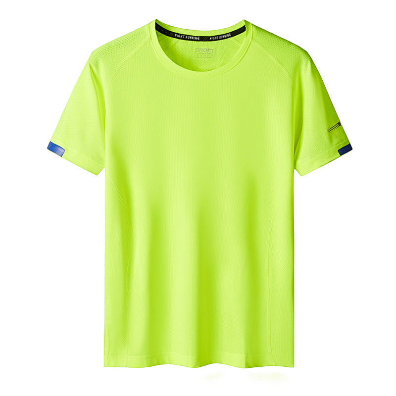 Outdoor Large Elastic Summer Quick-drying Short-sleeved T-shirt For Men