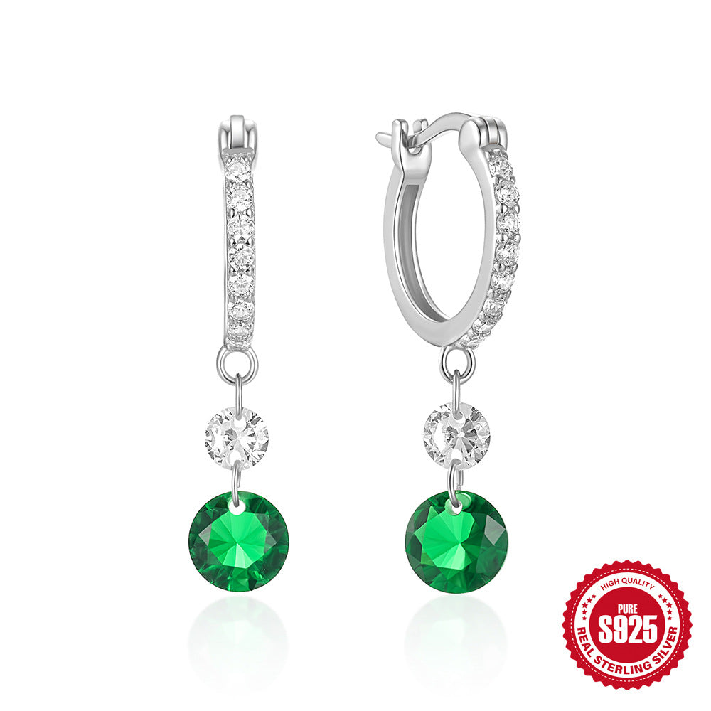 Women's Fashion Casual Zircon Emerald Earrings