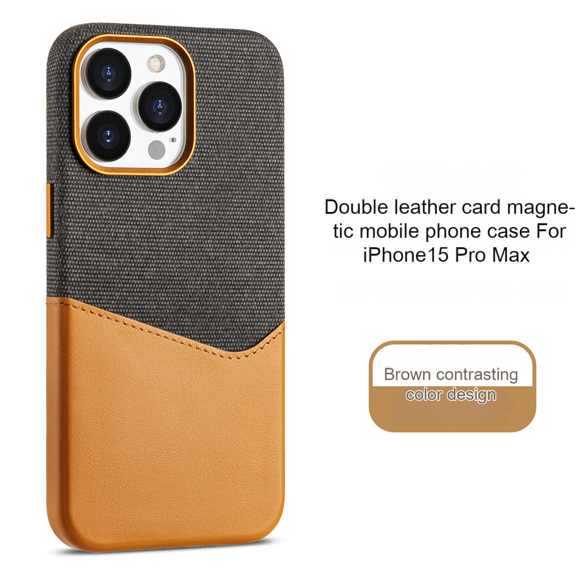 New Leather Magnetic Suction Suitable For Apple 15 Mobile Phone Case, Card Dual Combination, IPhone 14 Promax All-inclusive Protective Cover