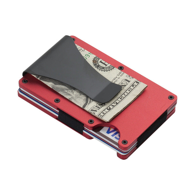 Aluminum Alloy Carbon Fiber Credit Card Box Rfid Blocking Large Capacity Wallet Credit Clip