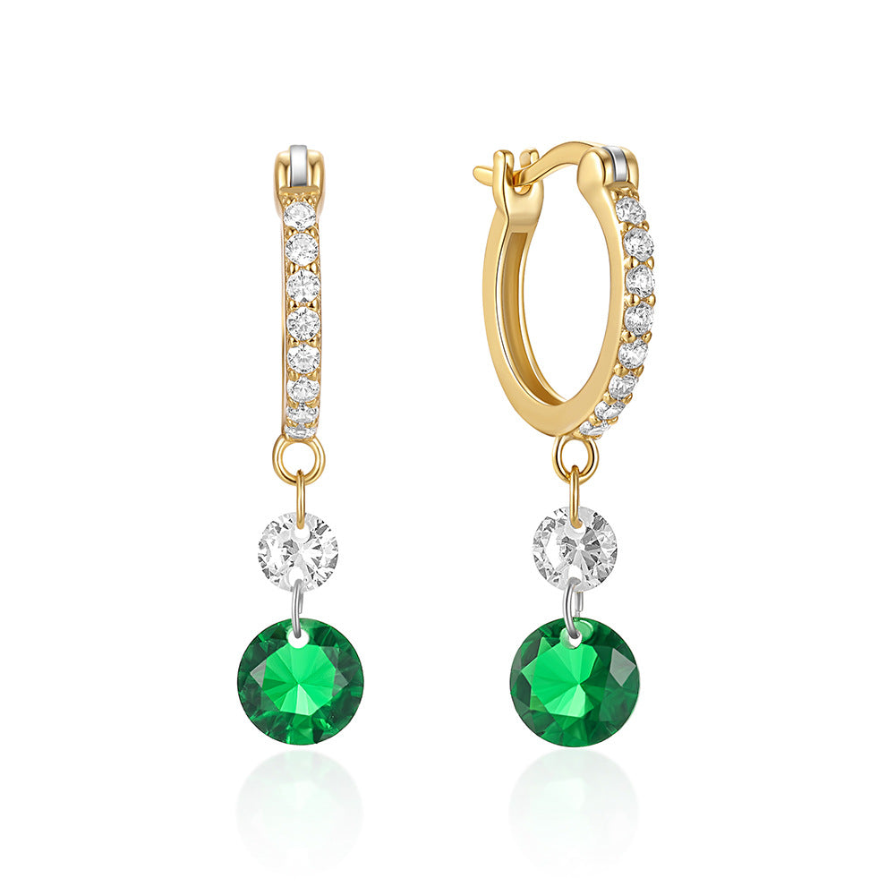 Women's Fashion Casual Zircon Emerald Earrings