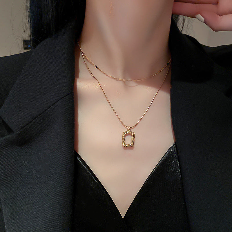 Cold Style Ins Irregular Geometric Necklace