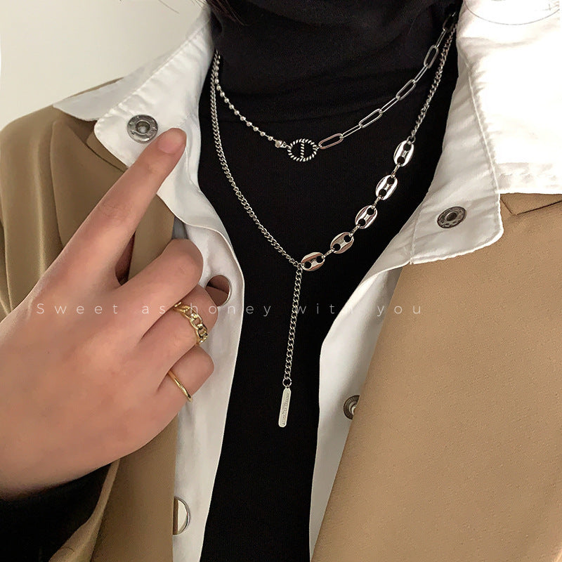 Cold Style Ins Irregular Geometric Necklace