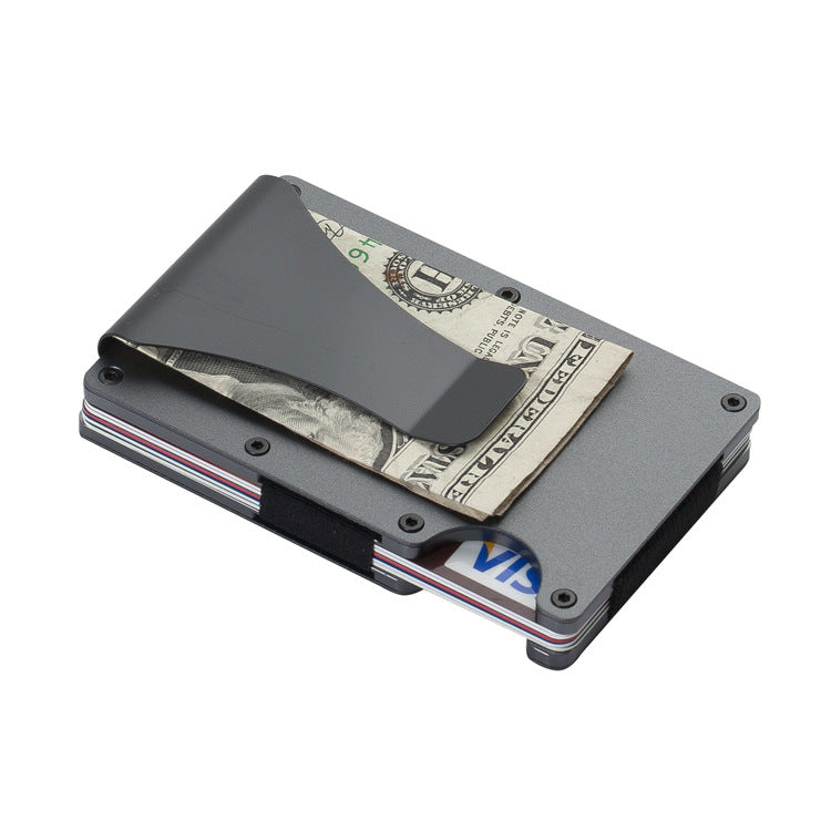 Aluminum Alloy Carbon Fiber Credit Card Box Rfid Blocking Large Capacity Wallet Credit Clip