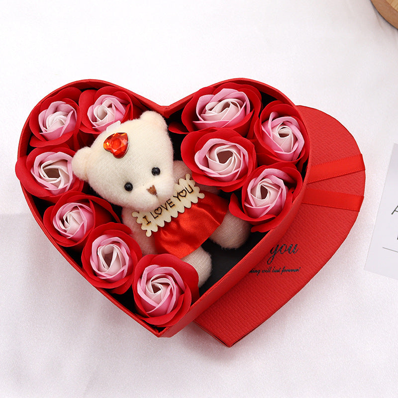 Soap Flower Heart-shaped Rose Gift Box Valentine's Day Mother's Day Gift