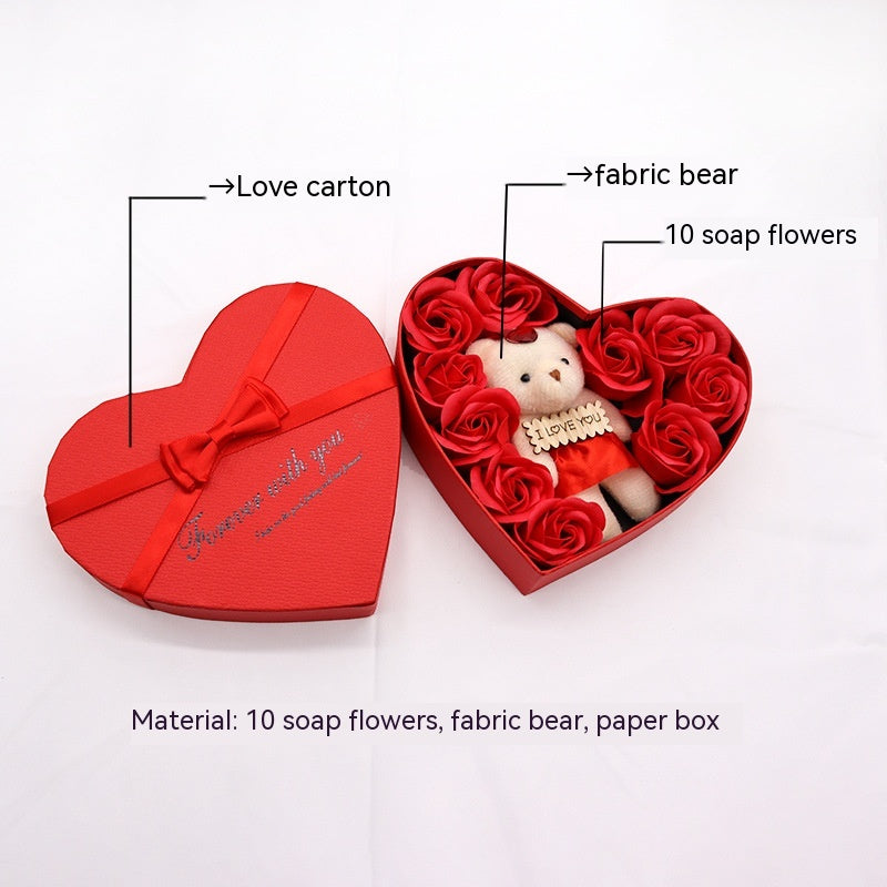 Soap Flower Heart-shaped Rose Gift Box Valentine's Day Mother's Day Gift