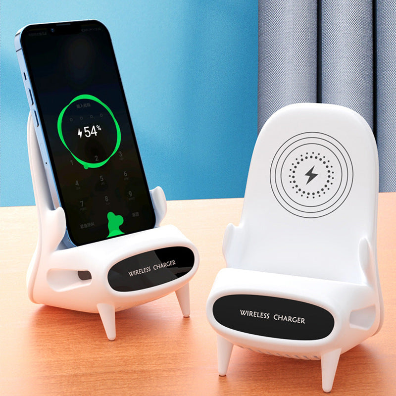 Portable Mini Chair Wireless Charger Desk Mobile Phone Holder Wireless Charger 10W Fast Charge For Iphone