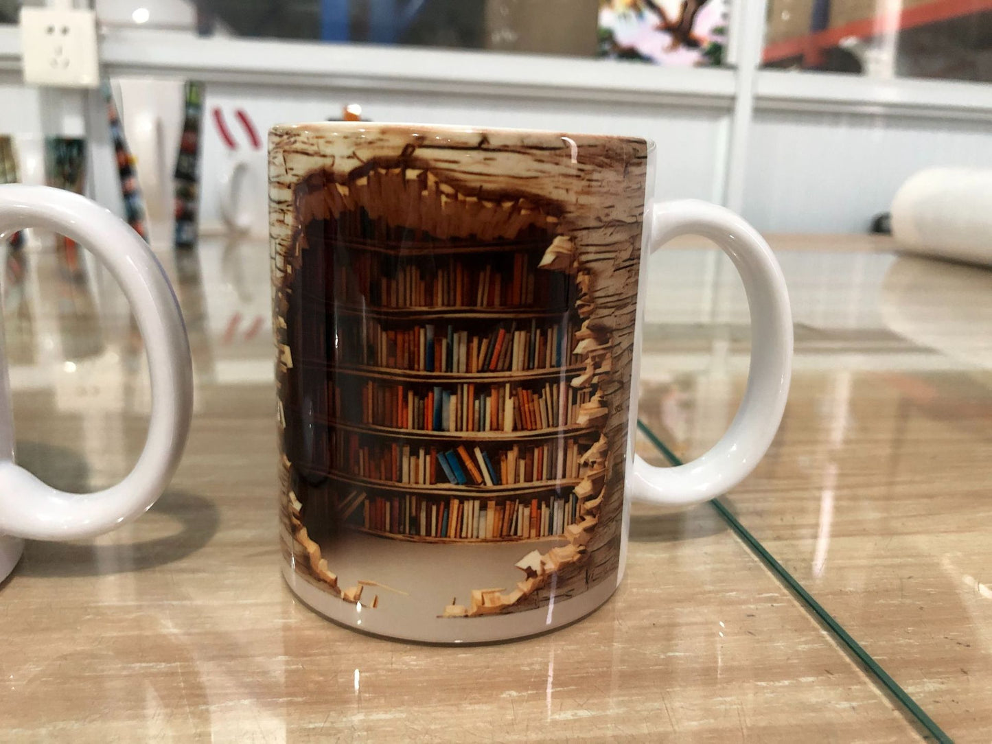 3D Bookshelf Mug Creative