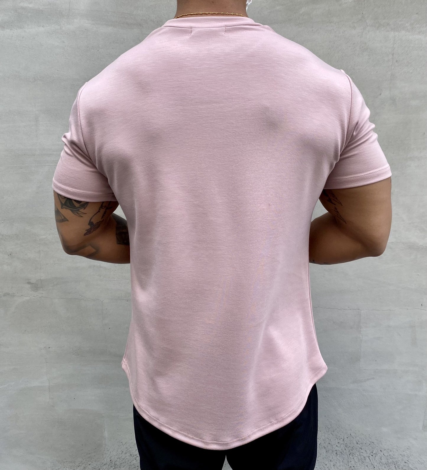 American Slim Fit Muscle Round Hem Short Sleeves