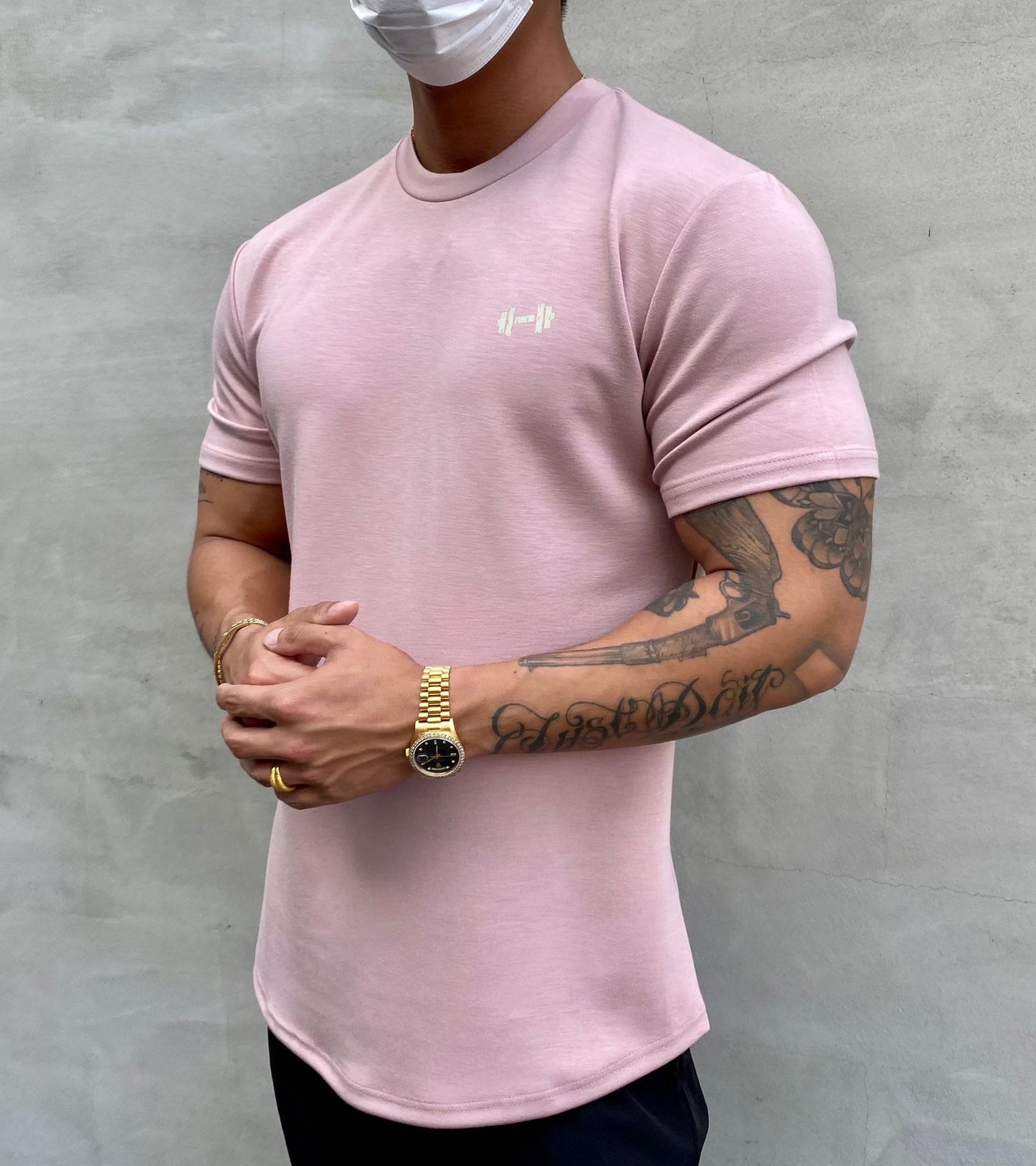 American Slim Fit Muscle Round Hem Short Sleeves