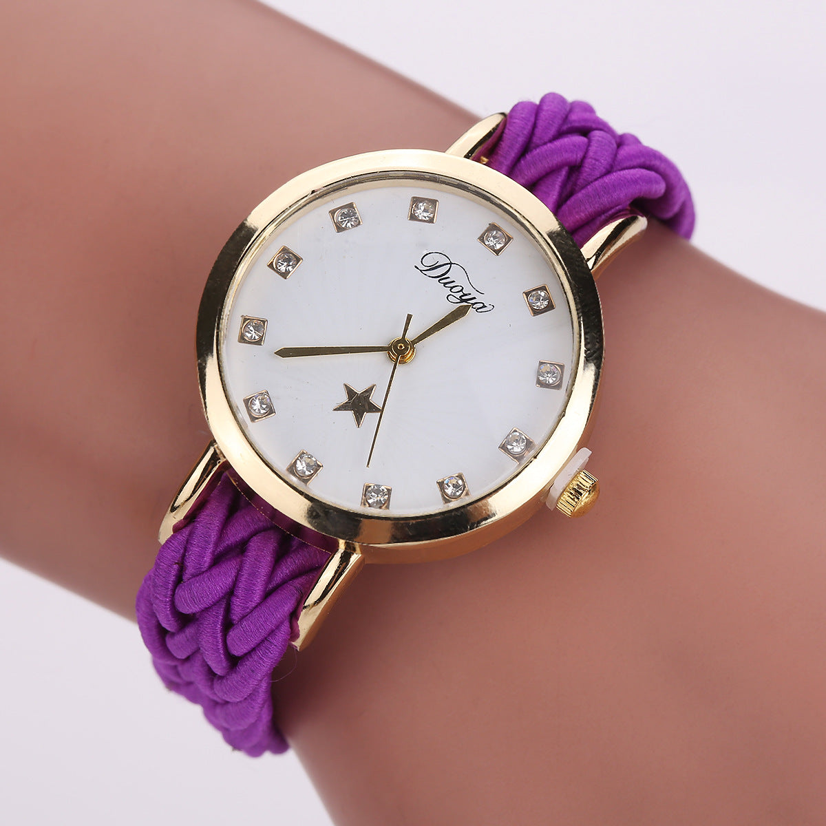 Watch Braided Rope Ladies PU Bracelet Watch Ladies Watch