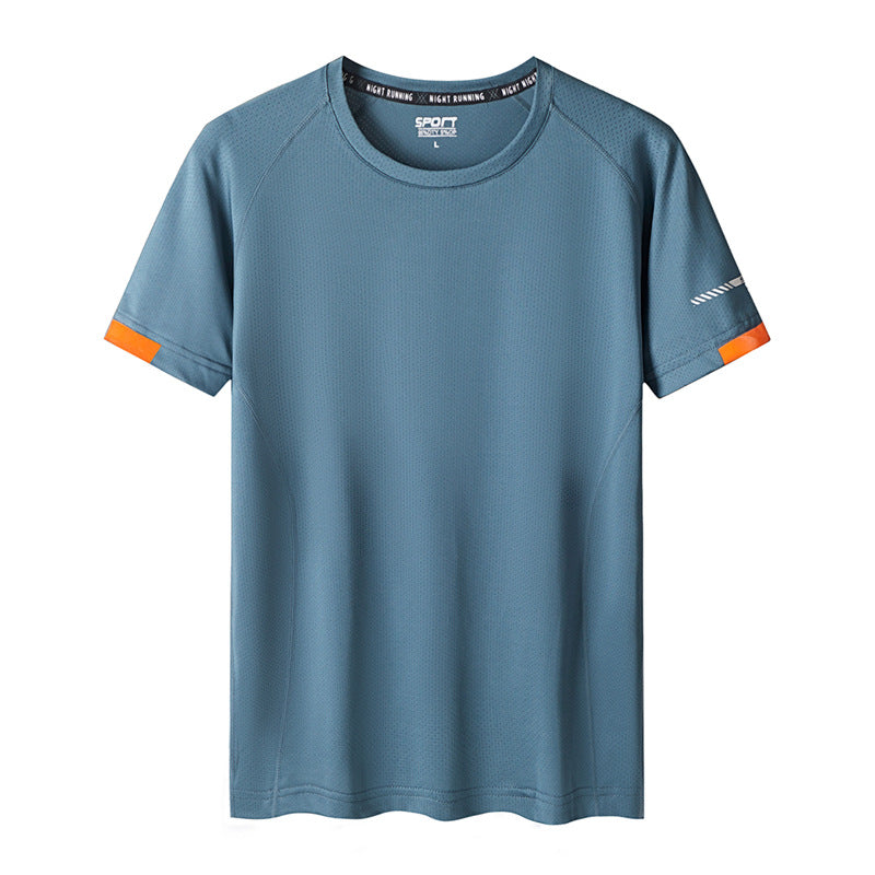 Outdoor Large Elastic Summer Quick-drying Short-sleeved T-shirt For Men