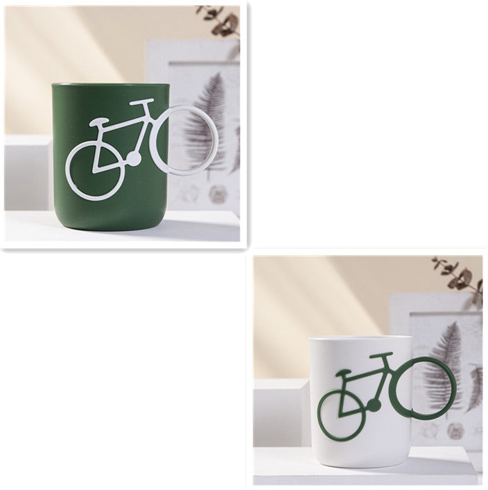 Creative Mouthwash Cup Couple Bike Hand Brush