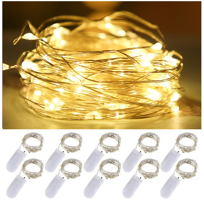 Button Battery Box Copper Wire Christmas Colored Light Decorative Light String