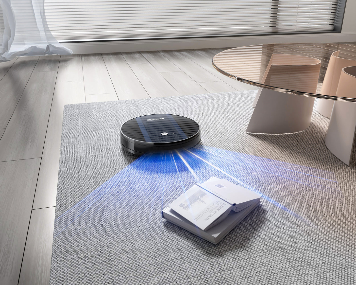 Geek Smart Robot Vacuum Cleaner G6 Plus, Ultra-Thin, 1800Pa, Great For Hard Floors To Carpets