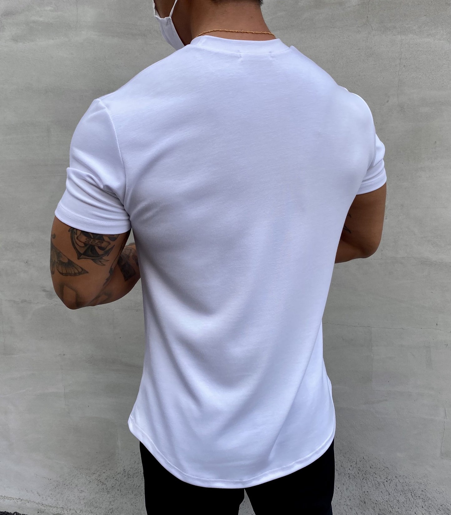 American Slim Fit Muscle Round Hem Short Sleeves