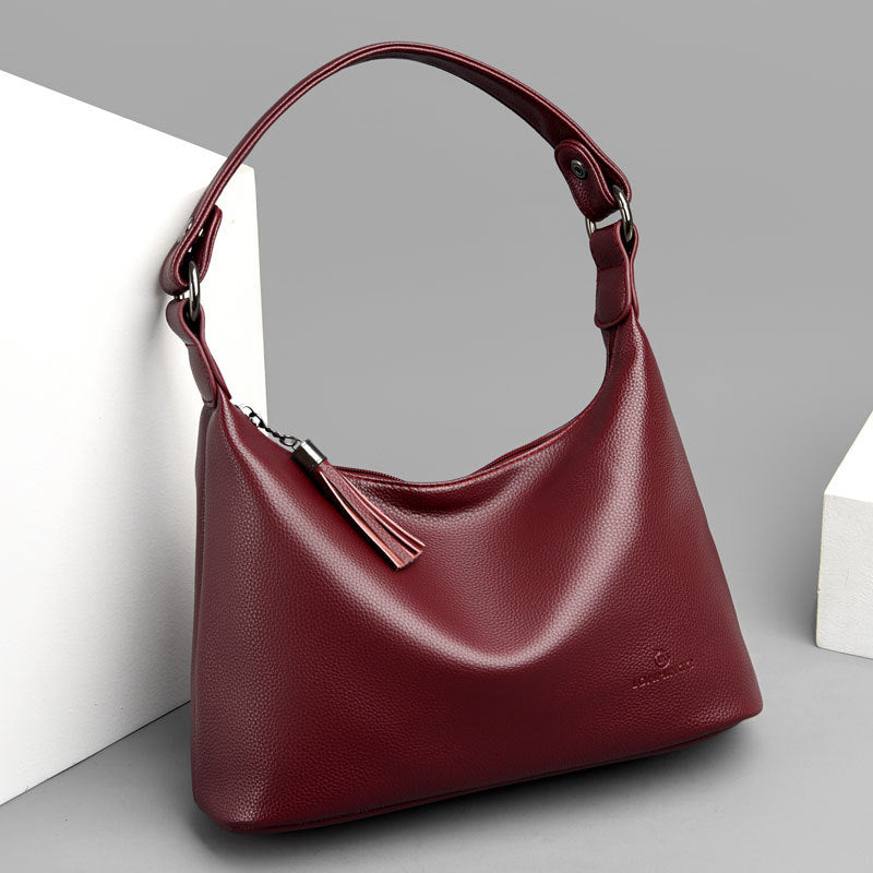 Textured Soft PU Leather Shoulder Underarm Bag