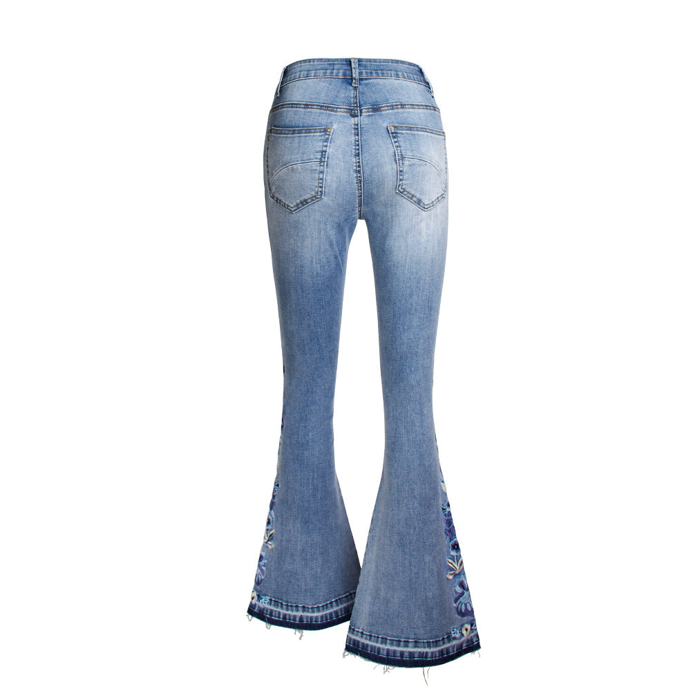 European And American Cross-border Women Denim Flared Pants