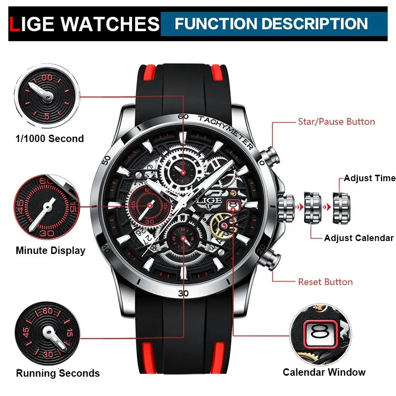 2023 Men Watches Casual Luxury Sport Waterproof Quartz Watch Chronograph Military Watch Men Clock Man Relogio Masculino