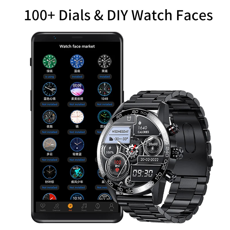 Lige 360 AMOLED HD Screen Watch For Men Smart Watch Bluetooth Calling Smartwatch 2023 Fashion Business Clock New Smartband Man